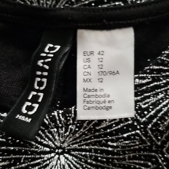 H&M DIVIDED Cutout Black Sparkle Dress - 12 NWOT - Picture 8 of 8